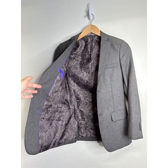 Paisley Of London Boy Blazer Gray Two Button Size 12 - Picture 2 of 6